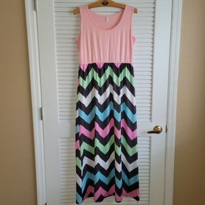 Pastel chevron maxi dress